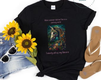 Boho Unicorn T-shirt: Fantasy Floral Design, Funny Unicorn Lover Gift