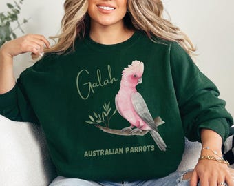 Galah Australian Parrot Sweatshirt, Galah Shirts, Pink and Grey Cockatoo, Galah Gifts, Rose Breasted Cockatoo, Parrot Mom Shirt, Parrot Gift