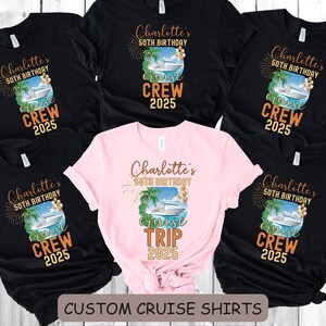 Custom 50th Birthday Cruise Shirts, Custom Matching Group Tees, Birthday Trip Shirts, Personalized Name and Year Shirt, Cruise Ship Birthday