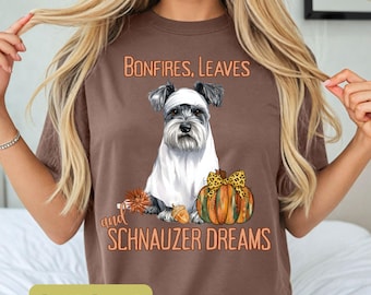 Comfort Colors Fall Schnauzer T-Shirt: Pumpkin Design