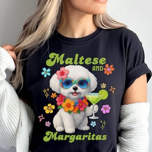 Comfort Colors Maltese and Margarita T-Shirt: Dog Lover Tee