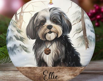 Havanese Christmas Ornament, Custom Havanese Christmas Decoration, Havanese Ceramic Ornament, Dog Lover Keepsake Gift, Havanese Mom Gifts