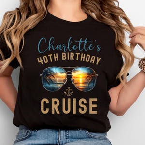 Custom 40th Birthday Cruise Group Shirts, Matching Cruise Tees, Friends Birthday Cruise Shirts, Personalized Name and Birthday Crew T-shirts