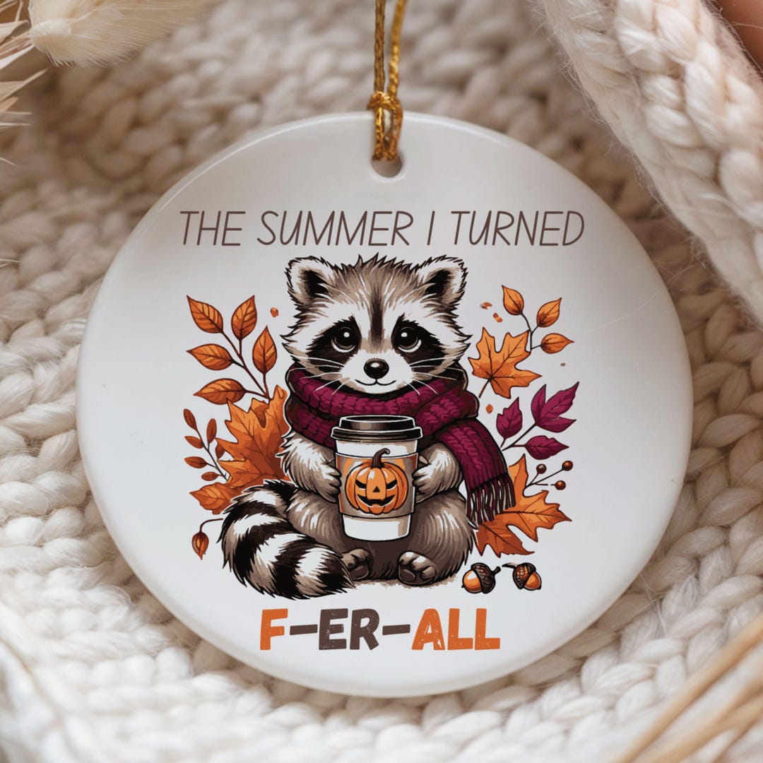 Fall Racoon Decor Fall Raccoon Ornament: Feral Raccoon Ornament, Funny Raccoon Gift - Etsy