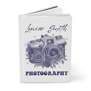 Carnet cartonné personnalisé pour photographe, cahiers de photographes, cadeau pour photographes, journaux personnalisés, journaux avec noms personnalisés