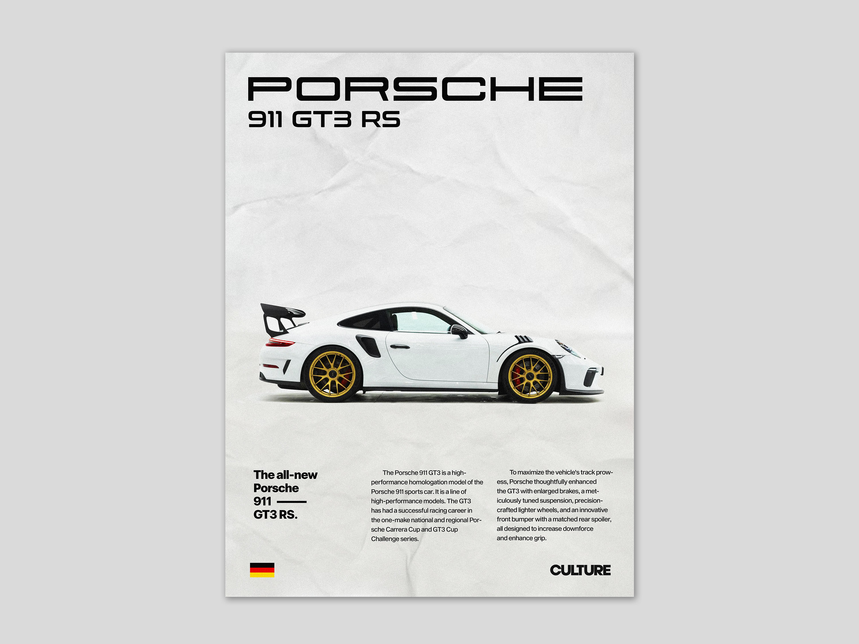 Porsche 911 GT3 RS Poster Etsy