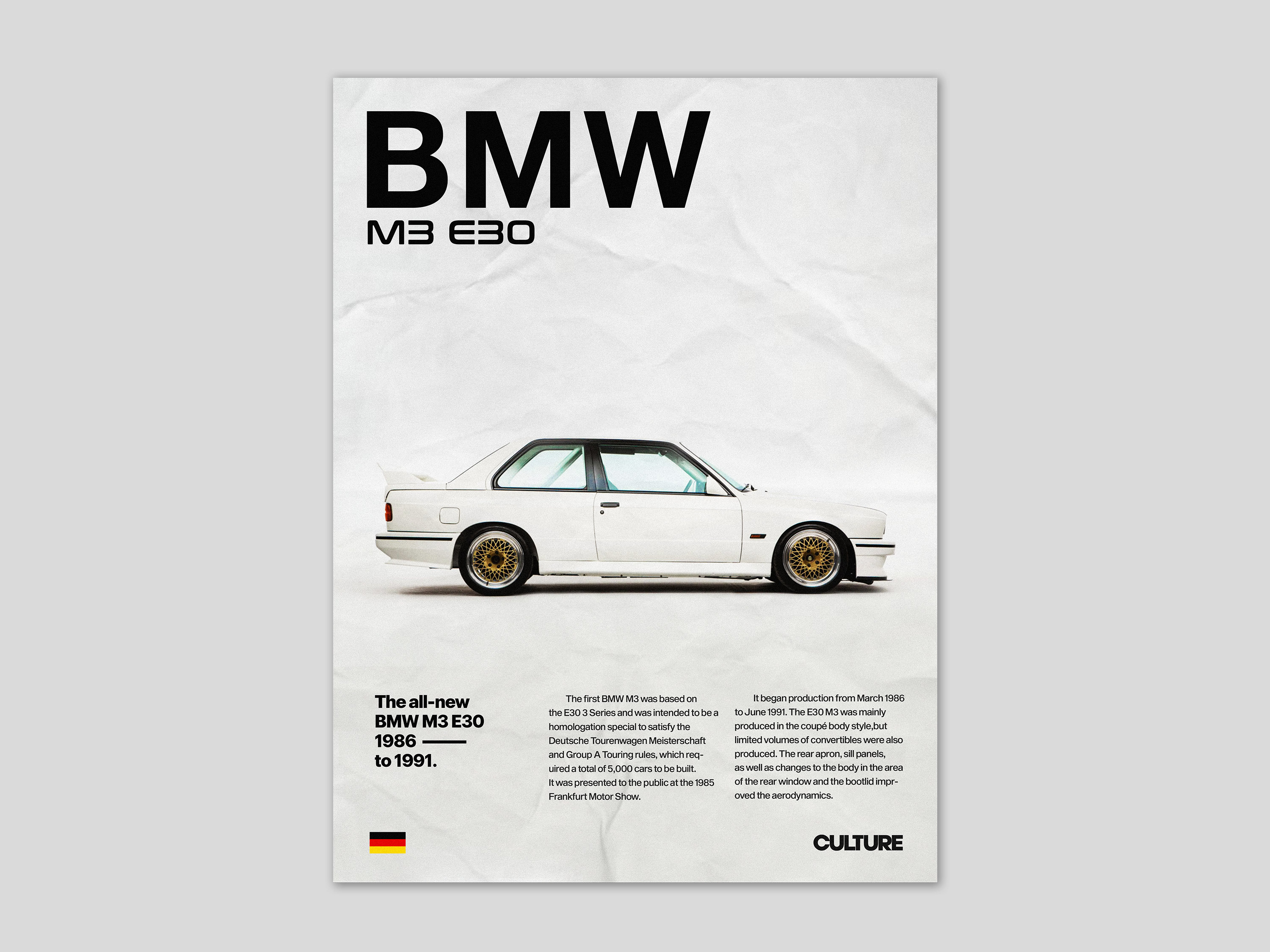 Bmw M3 E30 Poster 
