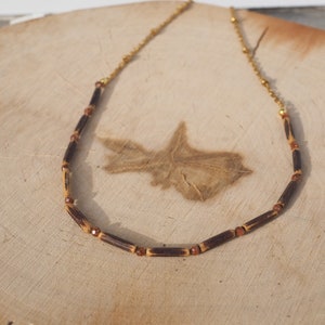Fine semi-precious stone and stainless steel necklace