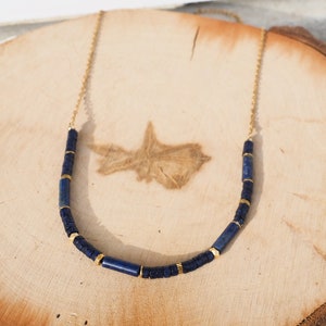 Fine semi-precious stone and stainless steel necklace