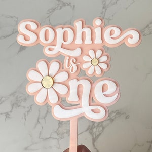 Daisy One Custom Cake Topper Birthday First Birthday Layered Acrylic | Cake Accessories | Cake decorating