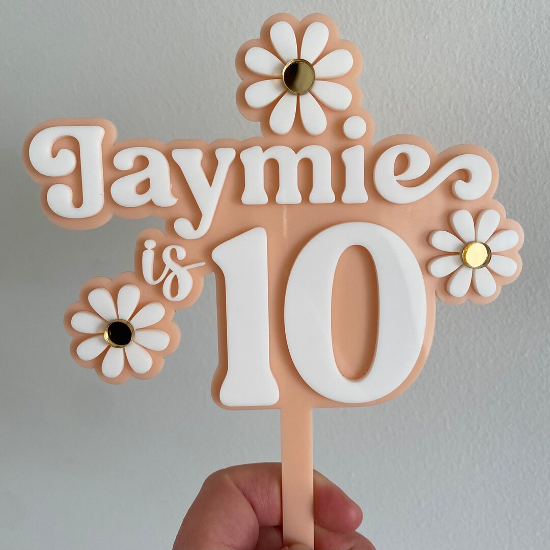 Daisy Number Custom Cake Topper Birthday First Birthday Layered Acrylic ...