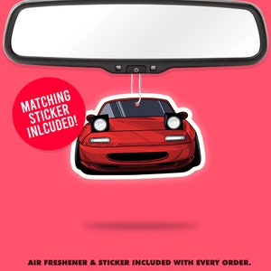 Mazda Miata MX-5 Air Freshener + Vinyl Sticker Fragrance Scent Car Accessory Pack JDM Stickers