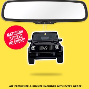 Mercedes GWagon Air Freshener + Vinyl Sticker Fragrance Scent Car Accessory Pack Funny Car Enthusiast Sticker
