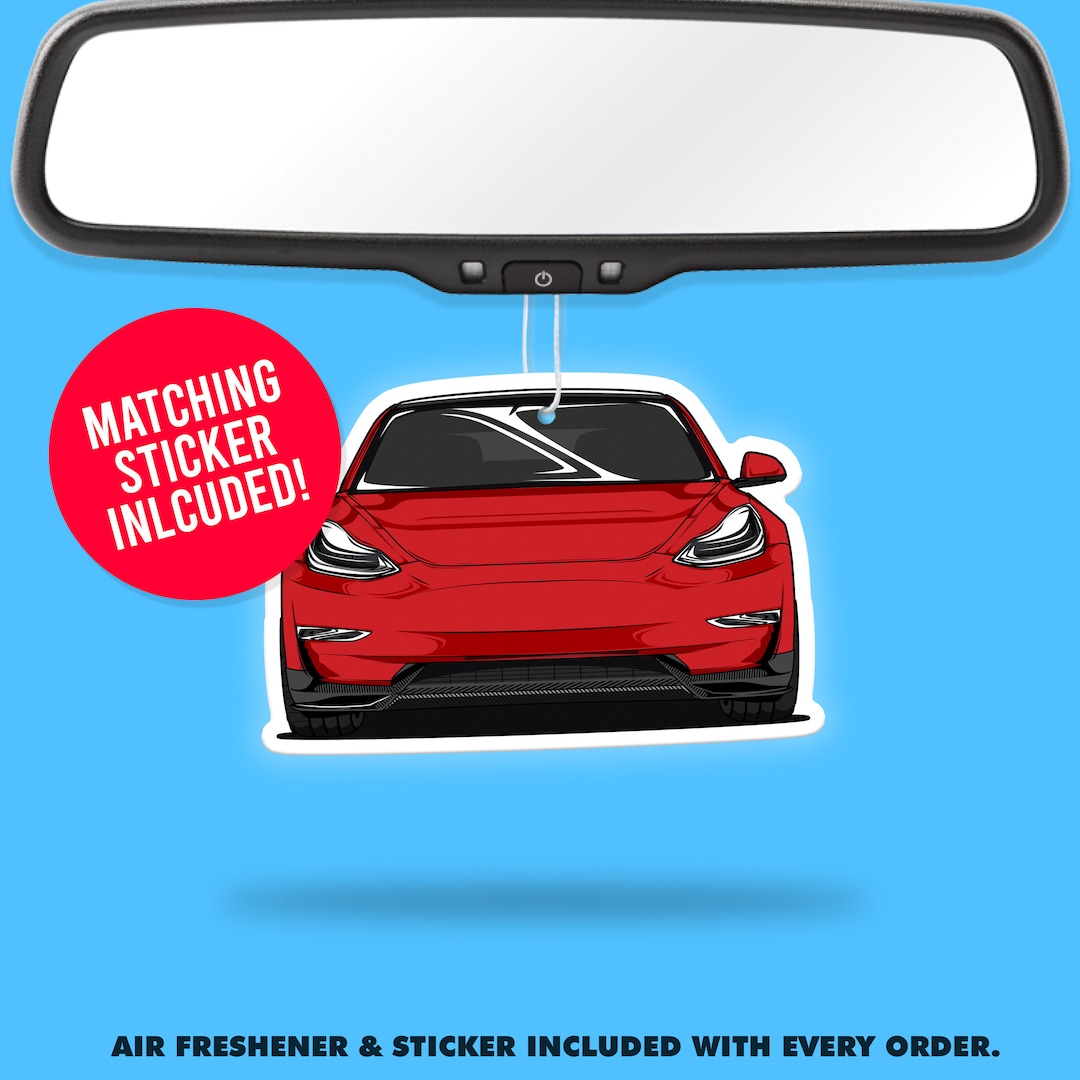 Tesla Model 3 Air Freshener Vinyl Sticker Fragrance Scent Etsy