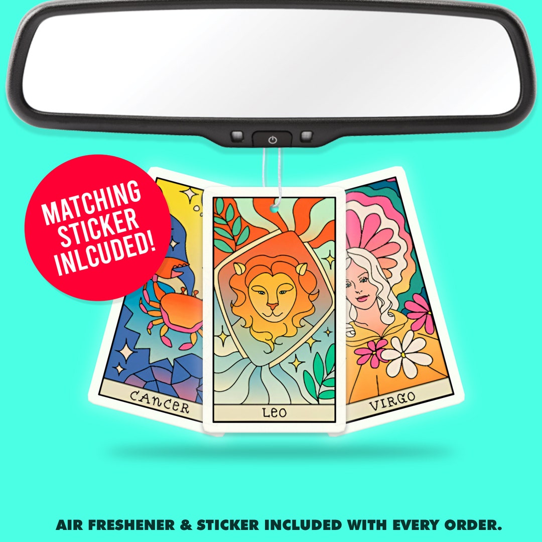 Zodiac Signs Air Freshener Vinyl Sticker Fragrance Scent Car Astrology