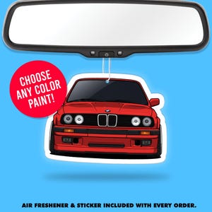 BMW E30 3-Series Air Freshener + Vinyl Sticker Pack
