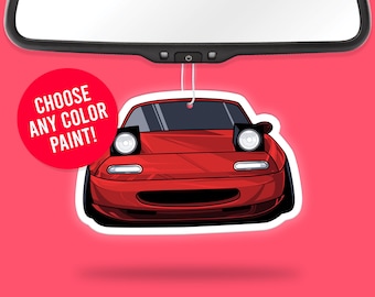 Mazda Miata MX-5 Cartoon Air Freshener – JDM Car Accessory + Vinyl Sticker