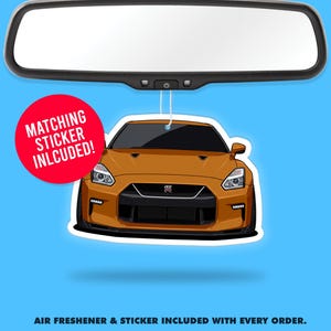 Nissan GTR Air Freshener + Vinyl Sticker Fragrance Scent Car Accessory Pack Funny Car Enthusiast Custom Sticker