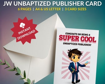 JW Niet-gedoopte Uitgeverskaart voor jonge broer Gefeliciteerd Niet-gedoopte Uitgeverskaart worden Jongetje Waardering Cool cadeau