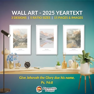 JW Yeartext 2025 Wall Art Psalms Ps 96:8 Gift Give Jehovah the Glory due His name Printable Poster for Home Brother Sister Living Room
