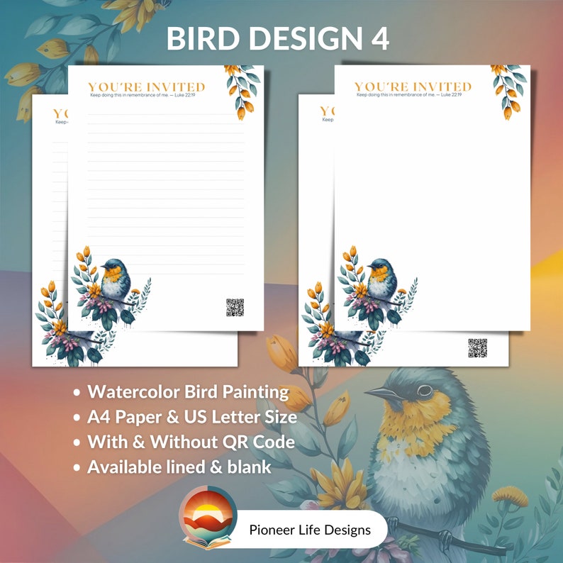 JW Memorial Campaign Letter Writing Stationary Bird Design Etsy