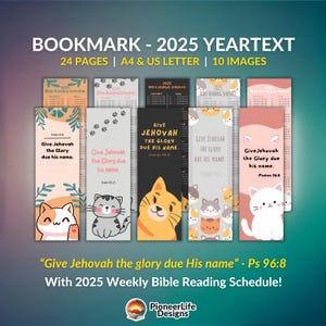 JW Yeartext 2025 Lesezeichen, Give Jehweder Herrlichkeit, Psalmen 96: 8, Schrift druckbares Lesezeichen, Bibellesestudie & persönlich, Pioniertreffen