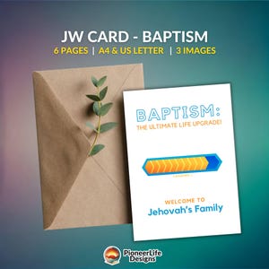JW Taufkarte für neuen Bruder Schwester Glückwünsche das beste Leben überhaupt, Begrüßung Konvention Montage Wertschätzung Willkommen Geschenk neu Paradies