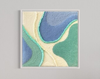 Modern wall art, Punch needle artwork, fiber art, abstract wall art, home decor,