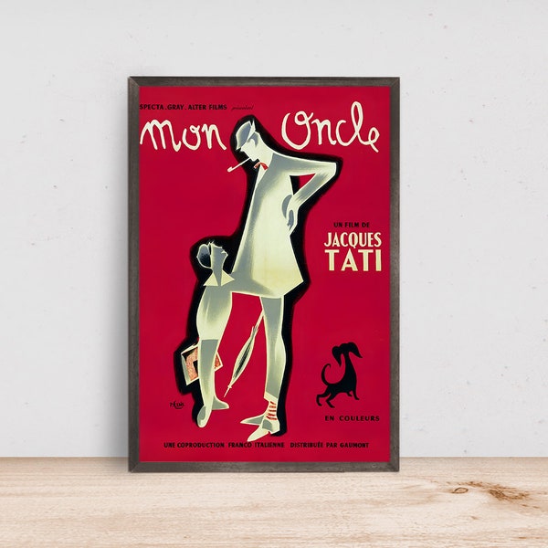 Mon Oncle by Jacques Tati Movie Poster, Home Decor, Art Poster for GiftCustom Personalized Poster