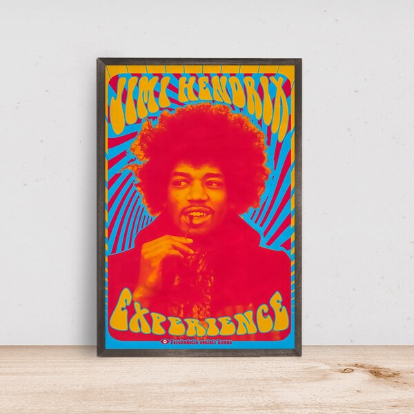 Affiche de concert de Jimi Hendrix, décoration de chambre, décoration d'intérieur, affiche d'art pour cadeau