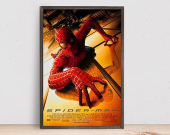 Spider-Man (2002) Cartel de la película- Decoración de la habitación Arte de la pared - Impresión de tela de lienzo - Regalo del cartel