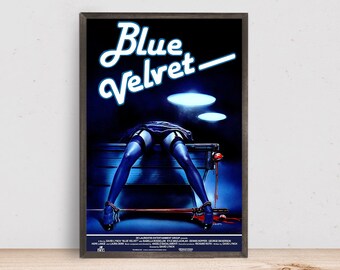 Affiche de film en velours bleu, décoration de chambre, décoration d'intérieur, affiche d'art pour cadeau