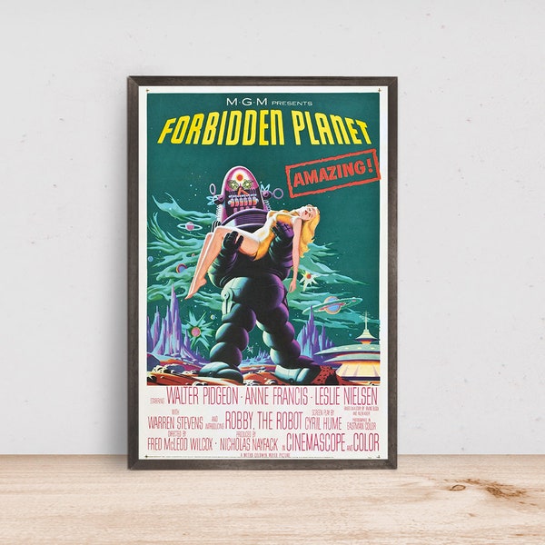 Forbidden Planet Poster- Room Decor Wall Art - Canvas Fabric Print - Poster Gift