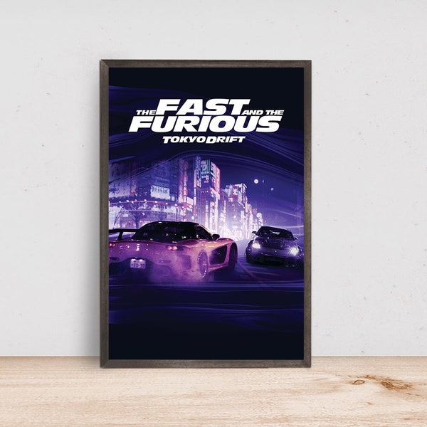 De Fast and the Furious Tokyo Drift Movie Poster, Room Decor, Home Decor, Art Poster voor cadeau