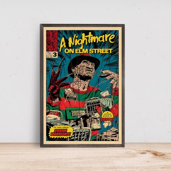 Affiche de film A Nightmare on Elm Street, horreur, art mural, décoration de chambre, impression sur tissu, affiche cadeau