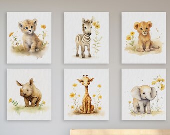 Set of Safari Nursery Decor, Neutral Nursery Art, Nursery Art, Safari Theme Baby Shower, Safari Nursery Prints, Jungle Nursery Wall Art