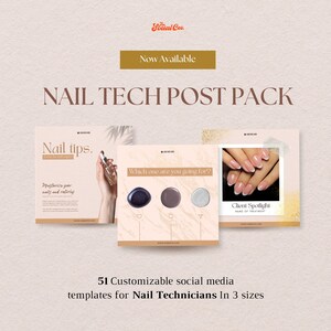 Nail Salon Instagram Post Templates | Manicure Pedicure Beauty | Nail Care Templates | Canva Template | Nail Tech templates | Gold Nail Tech