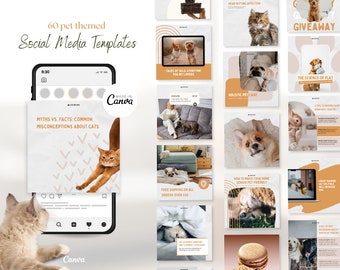 Pet Social Media Templates: Minimalist Canva Designs (60)