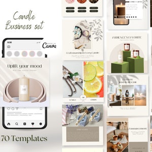 Candle Instagram Post Template | Social Media Bundle Candle Businesses | Candle Business Template | Candlemaker Instagram Posts