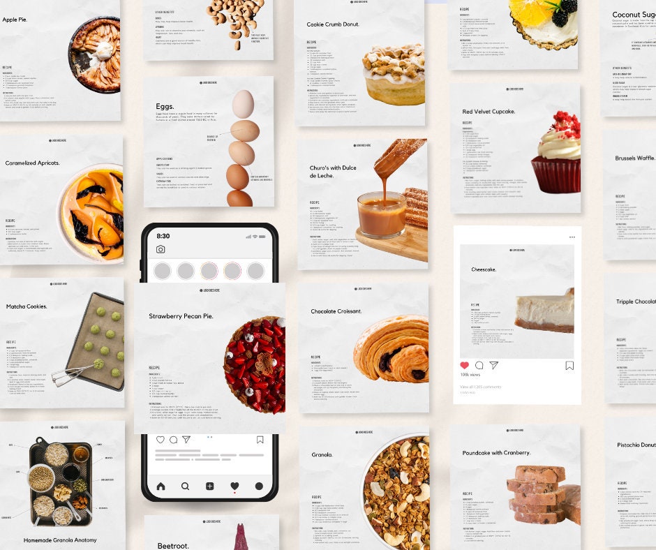 Educational Infographic Dessert Recipe Templates for - Etsy