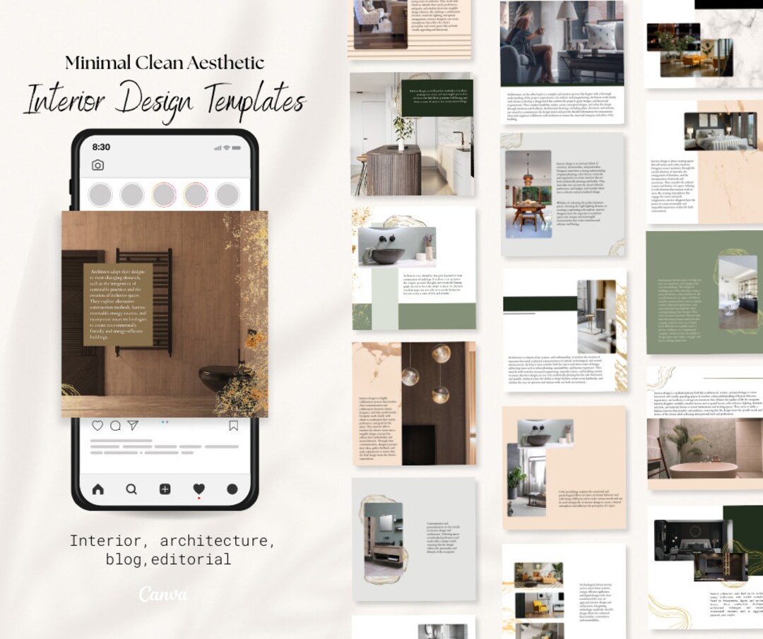 Interior Design Instagram Post Template | Editorial Interior IG Post ...