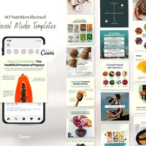 Nutrition Instagram Post Templates - Canva Template, Social Media Template, Wellness Template, Health Coach, Nutritionist, Dieticians