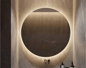 StyleGlass Badezimmerspiegel mit LED VANITY 80 cm, Wandspiegel mit Hintergrundbeleuchtung Rahmenloser Wandspiegel