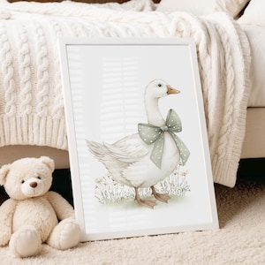 Printable picture children&#39;s room with goose digital download, children&#39;s room picture goose printable, children&#39;s room picture farm animals download