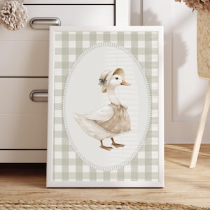 Printable picture children&#39;s room with goose digital download, children&#39;s room picture goose printable, children&#39;s room picture farm animals download