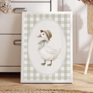 Printable picture children&#39;s room with goose digital download, children&#39;s room picture goose printable, children&#39;s room picture farm animals download