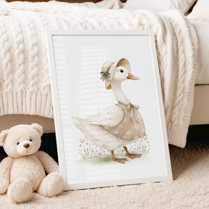 Printable picture children&#39;s room with goose digital download, children&#39;s room picture goose printable, children&#39;s room picture farm animals download