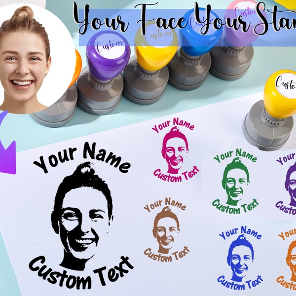 Face Stamp - Your Teaching Persona, Custom Teacher Stamp, Teacher Stamp Self-Inking Personalized Teacher Stamp Portrait Stamp Teacher Gifts