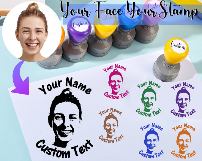 Face Stamp - Your Teaching Persona, Custom Teacher Stamp, Teacher Stamp Self-Inking Personalized Teacher Stamp Portrait Stamp Teacher Gifts