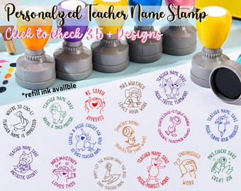 Personalised Teacher Stamps, Monster Stamps, Custom Gifts, Self-Inking  Stamp, Animal Stamps - Yahoo Shopping